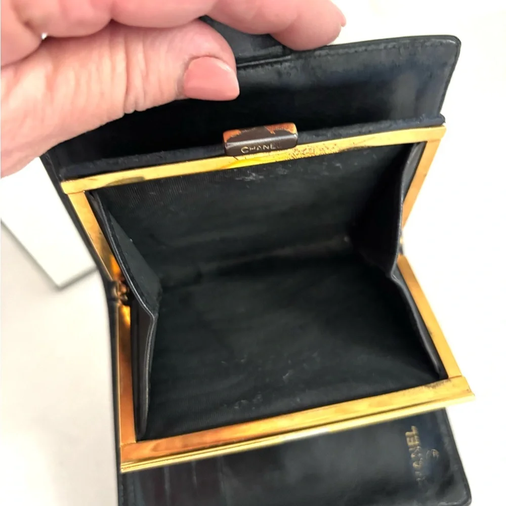 Authentic Chanel bifold black wallet